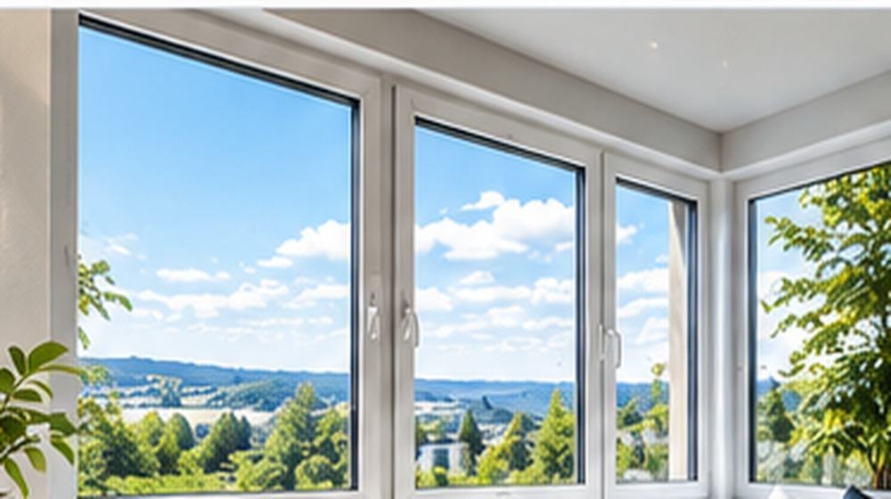Fensterfront mit großen Glasflächen